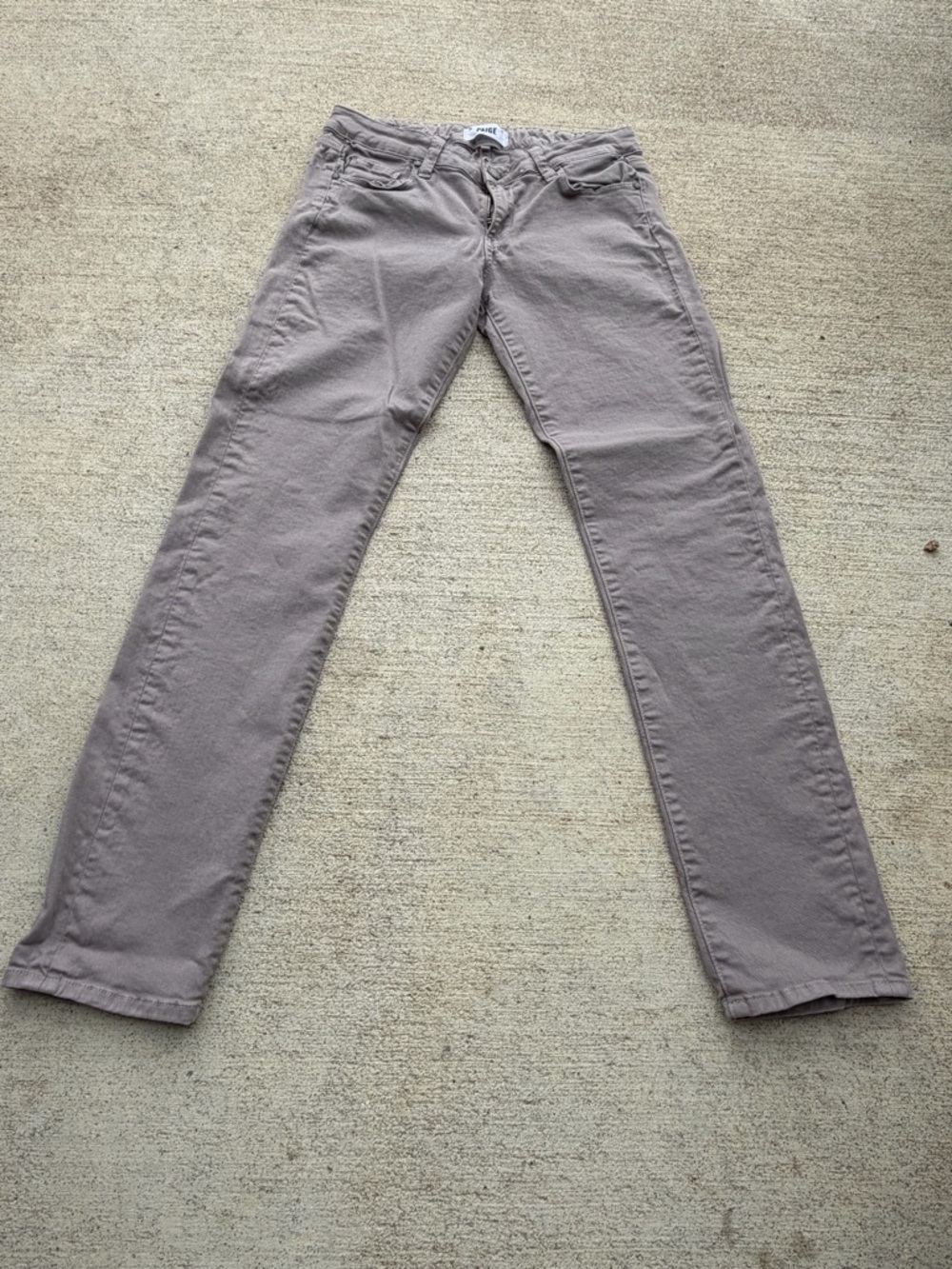 PAIGE Taupe Straight-Leg Pants